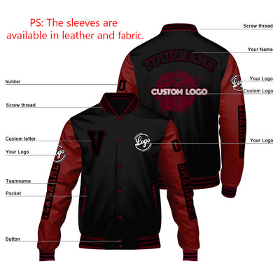 Custom Black Claret Varsity Jackets for Men Women Youth Personalized Letterman Jackets