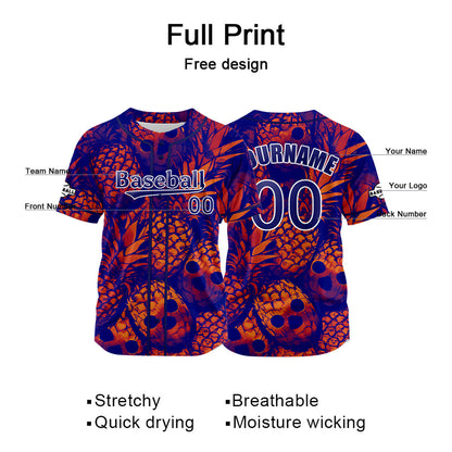 Custom Redmidnight Blue Baseball Jersey Print Personalized Name, Number and Logo
