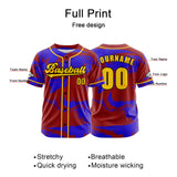 Custom Red Button Down Baseball Jersey for Men Women Adult Youth Print Name Number Logo
