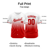 Custom Full Print Design  Baseball Jersey Red