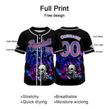 Custom Black Button Down Baseball Jersey for Men Women Adult Youth Print Name Number Logo