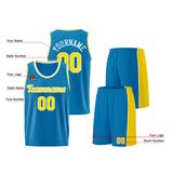 Custom Blue-Yellow Basketball Jersey for Men Women Adult Youth Stitched Name Number Logo