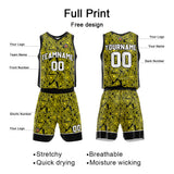 Custom Yellow Reversible Basketball Suit for Adults and Kids Personalized Jersey
