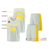 Custom Gray-Yellow Basketball Jersey for Men Women Adult Youth Stitched Name Number Logo