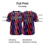 Custom Black Red Button Down Baseball Jersey for Men Women Adult Youth Print Name Number Logo