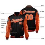 Custom Black Orange Varsity Jackets for Men Women Youth Personalized Letterman Jackets