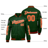 Custom Dark Green Orange Varsity Jackets for Men Women Youth Personalized Letterman Jackets