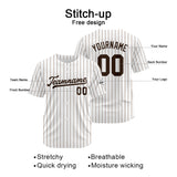 Custom Baseball Jersey Stitched Design Personalized Hip Hop Baseball Shirts White-Brown