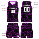 Custom Black Purple Reversible Basketball Suit for Adults and Kids Personalized Jersey