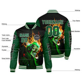 Custom Green Black Varsity Jackets for Men Women Youth Personalized Letterman Jackets