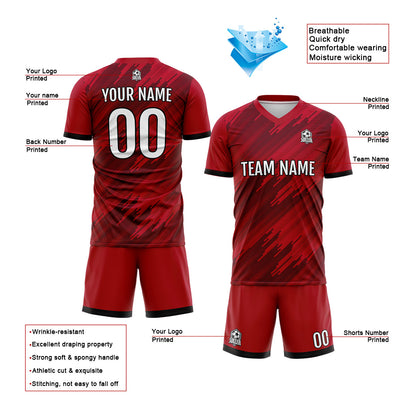 Custom Red Uniform Jersey Kids Adults Personalized Set Jersey Shirt