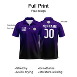 Custom Purple Black Football Polo Shirts  Add Your Unique Logo/Name/Number