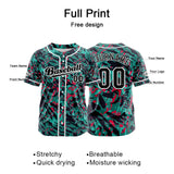 Custom Green Button Down Baseball Jersey for Men Women Adult Youth Print Name Number Logo