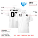 Custom White Black Football Polo Shirts  Add Your Unique Logo/Name/Number