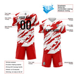 Custom Soccer Uniform Jersey Kids Adults Personalized Set Jersey Worn&Red&White