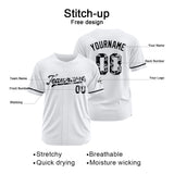 Custom White Baseball Jersey Stitched Design Personalized Hip Hop Baseball Shirts