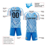 Custom Soccer Uniform Jersey Kids Adults Personalized Set Jersey Blue&White