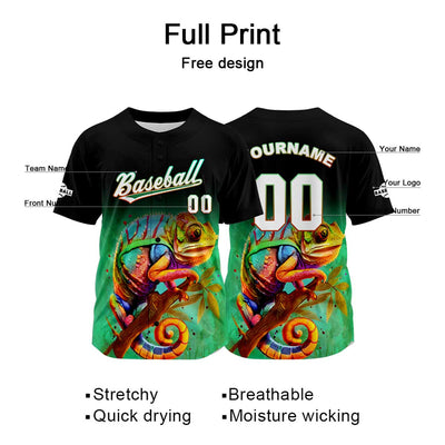 Custom Black Baseball Jersey Print Personalized Name, Number and Logo