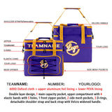 Portable Double Layer Cooler Bag - Waterproof Insulated Picnic Tote for Camping & Family Outings Purple Yellow