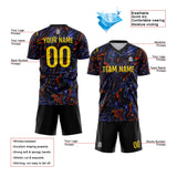 Custom Soccer Uniform Jersey Kids Adults Personalized Set Jersey Black&Fluid