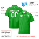 Custom Grass Green White Football Polo Shirts  Add Your Unique Logo/Name/Number