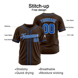 Custom Baseball Jersey Stitched Design Personalized Hip Hop Baseball Shirts Brown-Royal