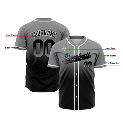Custom Gradient Baseball Jerseys Personalized Name Number Logo