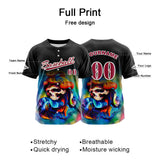 Custom Black Button Down Baseball Jersey for Men Women Adult Youth Print Name Number Logo