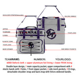 Custom Gray Purple Double Layer Insulated Cooler Bag - 600D Oxford Waterproof Picnic Tote for Camping, Hiking & BBQ - Large Capacity Thermal Lunch Bag
