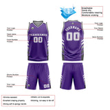 Custom Purple White Basketball Jersey Uniform Suit Printed Your Logo Name Number