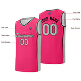 Custom basketball jersey shorts for men and women. Embroidered and printed name, number and logo Pink