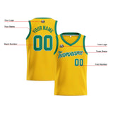 Custom Yellow Green Basketball Jersey for Men Women Adult Youth Stitched Name Number Logo