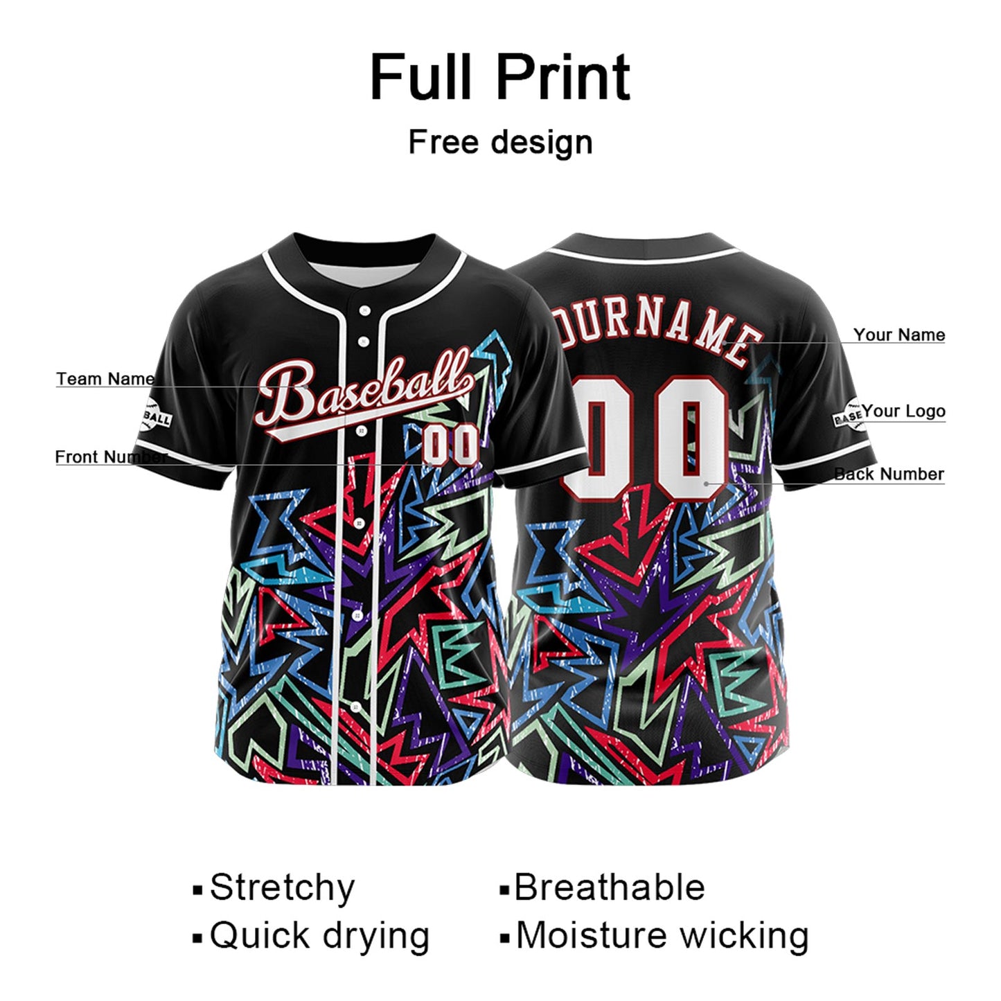 Custom Black Red Button Down Baseball Jersey for Men Women Adult Youth Print Name Number Logo