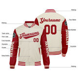 Custom Red Cream Varsity Jackets for Men Women Youth Personalized Letterman Jackets