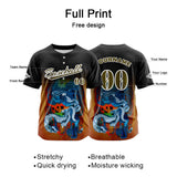 Custom Black Button Down Baseball Jersey for Men Women Adult Youth Print Name Number Logo