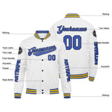 Custom White Blue Varsity Jackets for Men Women Youth Personalized Letterman Jackets