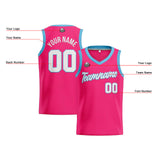 Custom Pink Light Blue Basketball Jersey for Men Women Adult Youth Stitched Name Number Logo