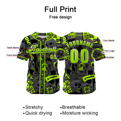 Custom Gray Baseball Jersey Print Personalized Name, Number and Logo