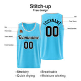 Custom Basketball Jersey Light Blue-Black