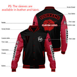 Custom Black Red Varsity Jackets for Men Women Youth Personalized Letterman Jackets