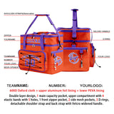 Custom Orange Purple All-Over Print Double Layer Insulated Cooler Bag - Waterproof 600D Oxford Picnic Tote for Team Events & Outdoor BBQ