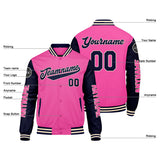 Custom Pink Navy Varsity Jackets for Men Women Youth Personalized Letterman Jackets