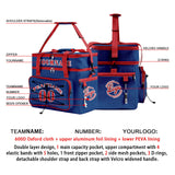Custom Blue Red All-Over Print Double Layer Insulated Cooler Bag - Waterproof 600D Oxford Picnic Tote for Team Events & Outdoor BBQ