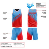 Custom Blue Red Reversible Basketball Suit for Adults and Kids Personalized Jersey
