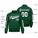Custom Green Black White Varsity Jackets for Men Women Youth Personalized Letterman Jackets