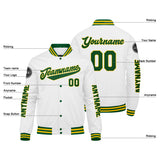 Custom Green Yellow White Varsity Jackets for Men Women Youth Personalized Letterman Jackets