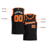 Custom Black Orange Basketball Jersey for Men Women Adult Youth Stitched Name Number Logo