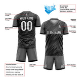 Custom Grey Uniform Jersey Kids Adults Personalized Set Jersey Shirt