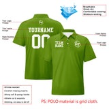 Custom Army Green White Football Polo Shirts  Add Your Unique Logo/Name/Number
