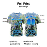 Custom Blue Button Down Baseball Jersey for Men Women Adult Youth Print Name Number Logo